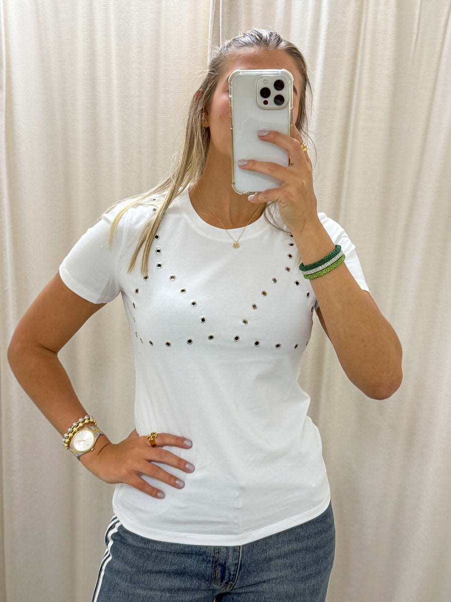 WHITE BRA DETAILED T-SHIRT