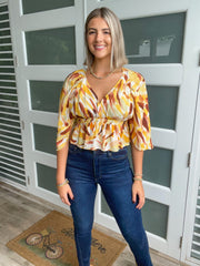 YELLOW FALL CROP TOP