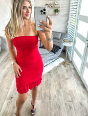 RED STRETCHY BODYCON DRESS