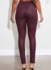 BURGUNDY STRETCHY SKINNY JEANS