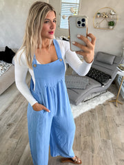 LIGHT BLUE OVERALL JUMPSUIT