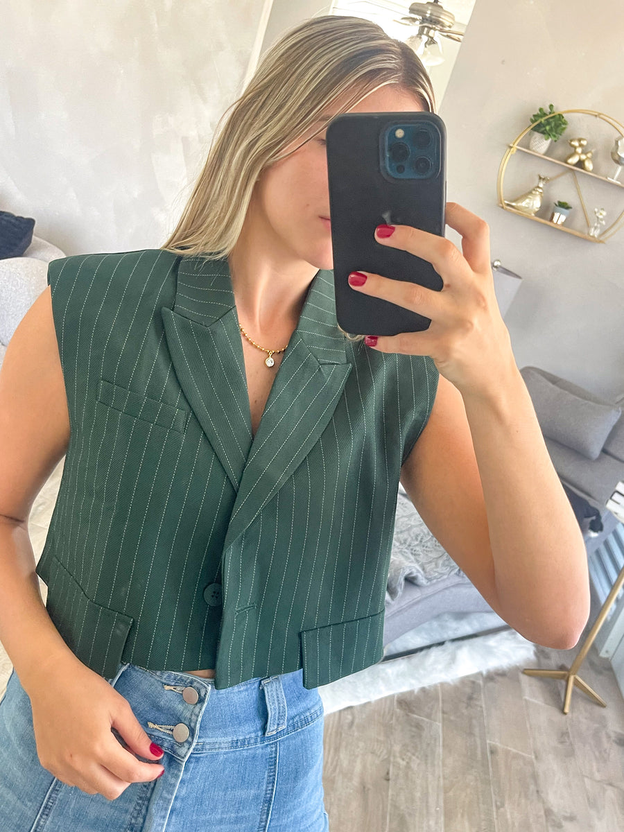 HUNTER GREEN CROP VEST