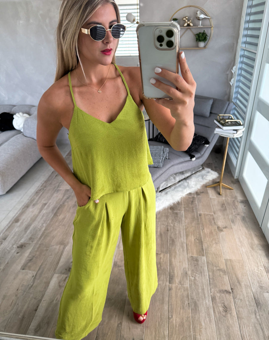 *PRE-ORDERS ARE FINAL SALE* LIME GREEN TOP & PANT SET