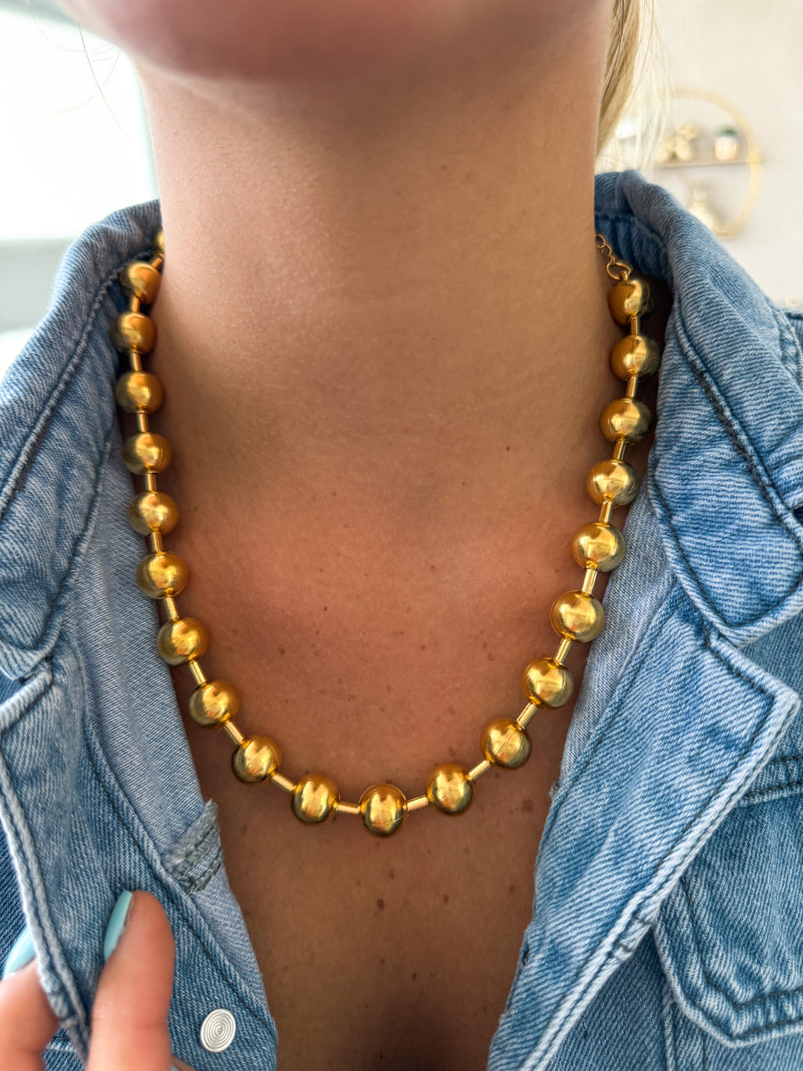 GOLD BALL NECKLACE