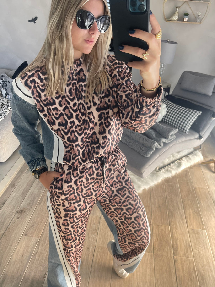 LEOPARD/DENIM TRAVEL SET