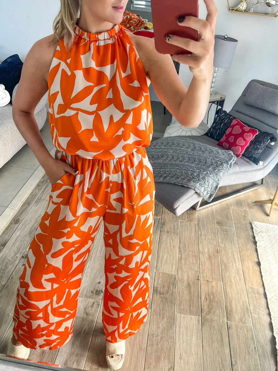 ORANGE PRINT CROP TOP