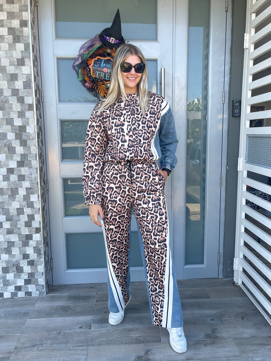 LEOPARD/DENIM TRAVEL SET