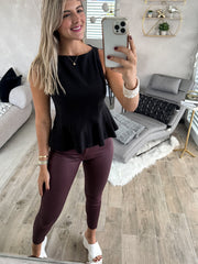 BLACK TAILORED TOP