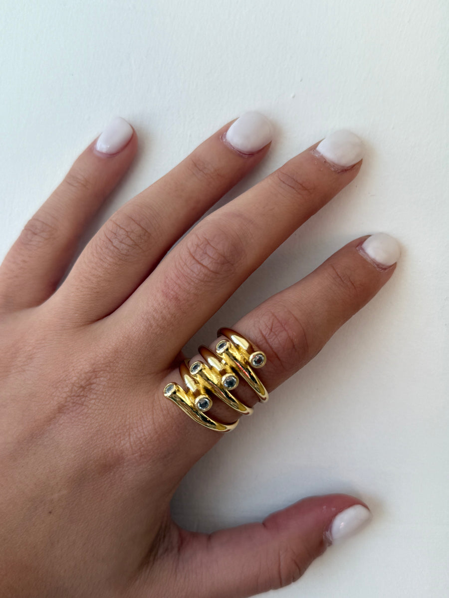 GOLD ZIRCONIA RING