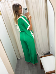 GREEN SILKY JUMPSUIT