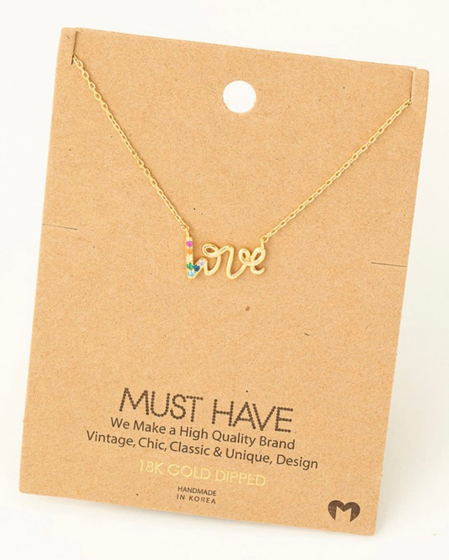 GOLD "LOVE" CHARM NECKLACE