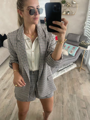 PLAID PRINTED BLAZER