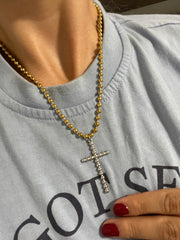 TWO TONE CROSS NECKLACE