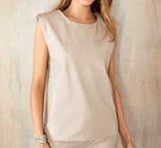 LEATHER SHOULDER PADDED TOP